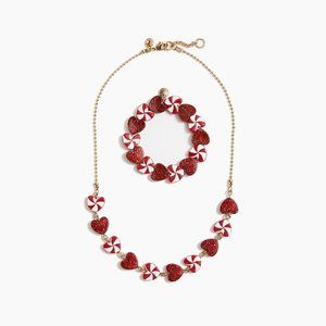 NWT Girls Peppermint Necklace and Bracelet Set